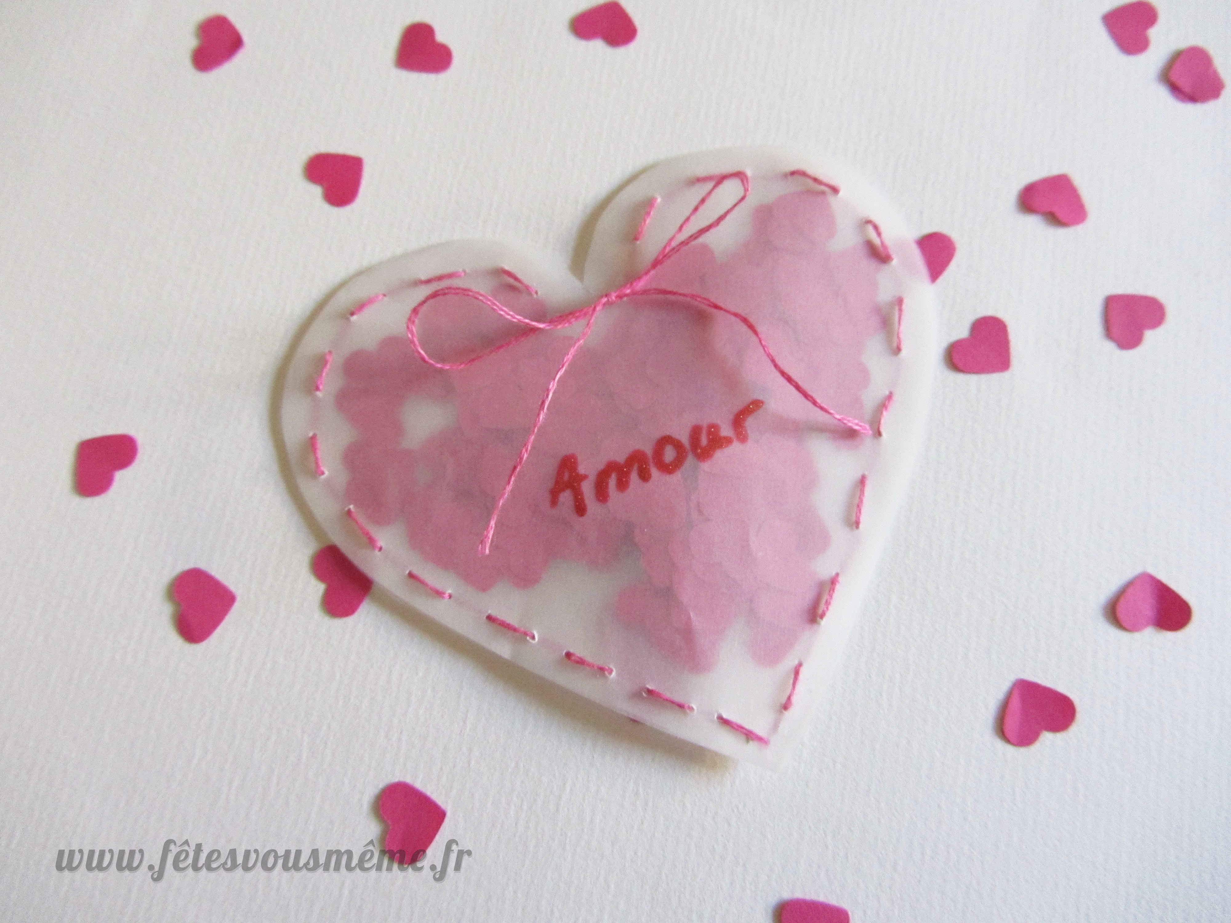 Pochette coeur confettis
