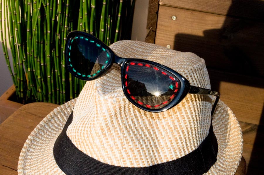 Diy broderie lunettes de soleil