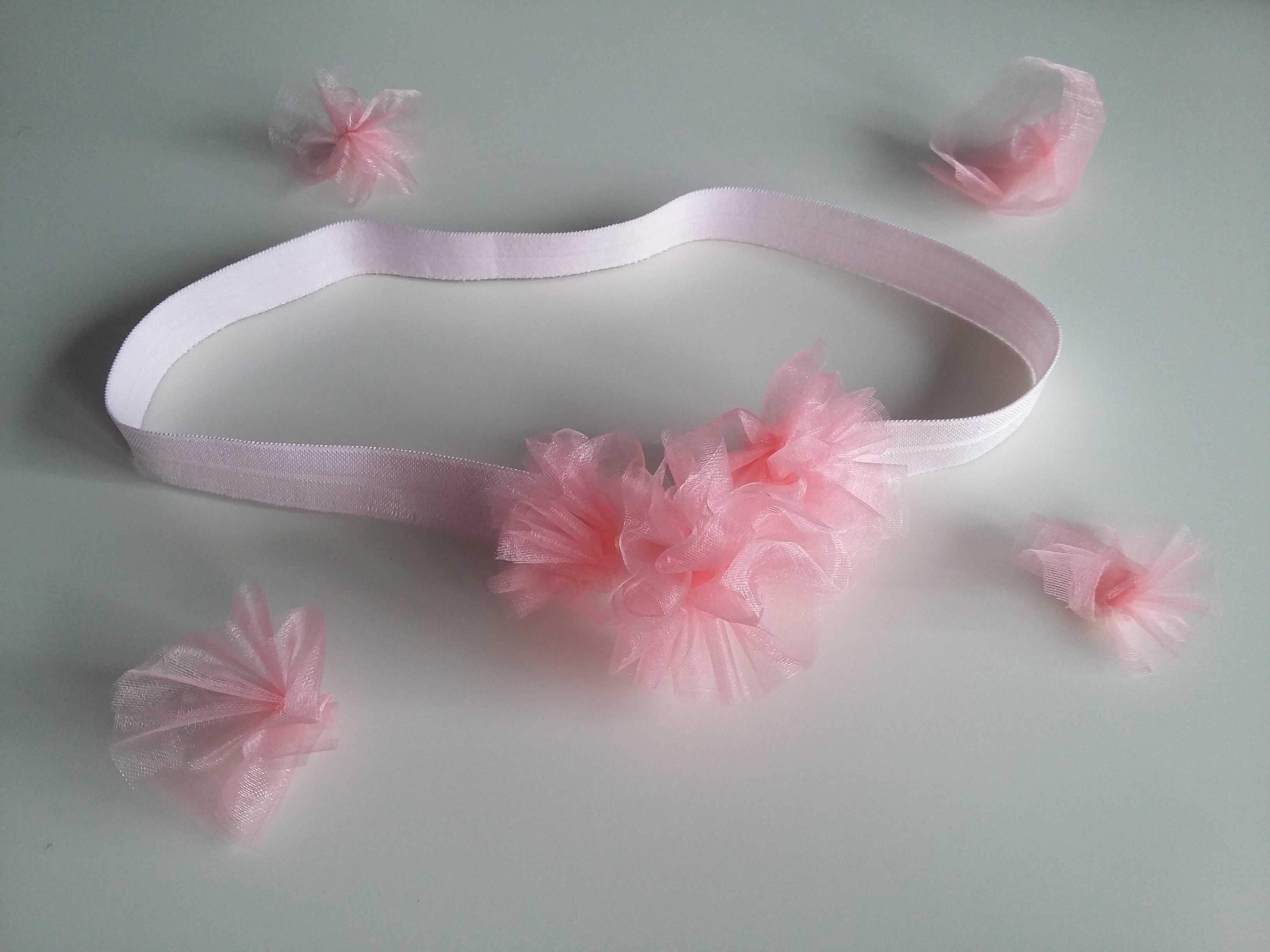 Bullesdeplume bandeau floral organza termin%c3%a9