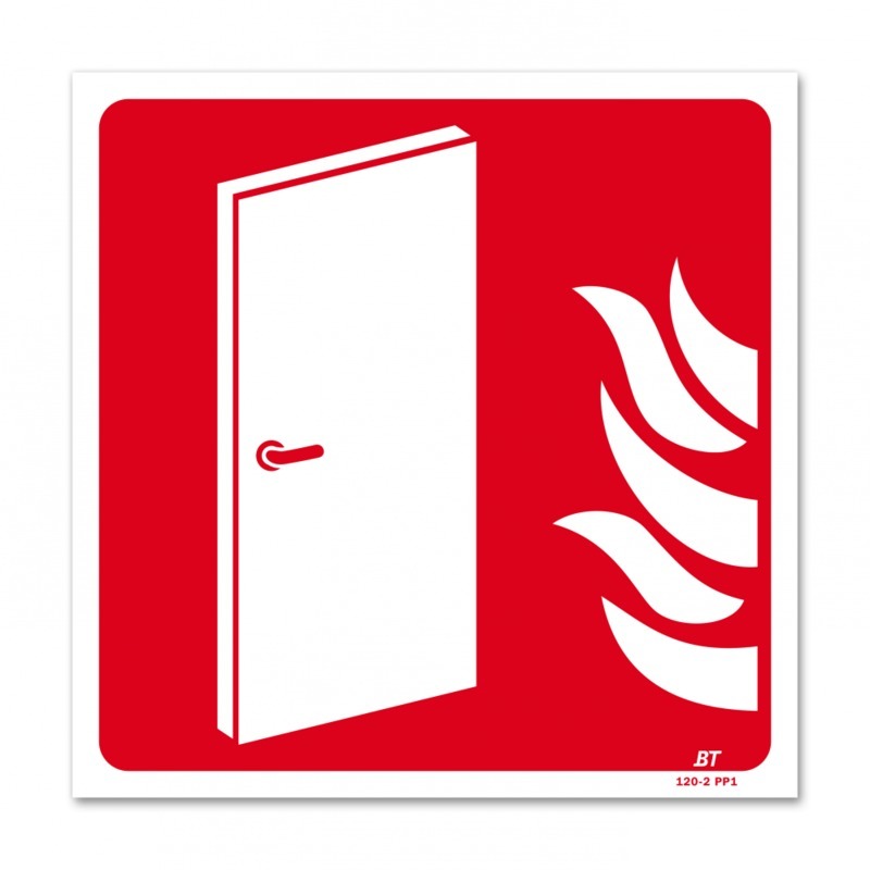 Panneau lutte incendie picto porte coupe feu flamme