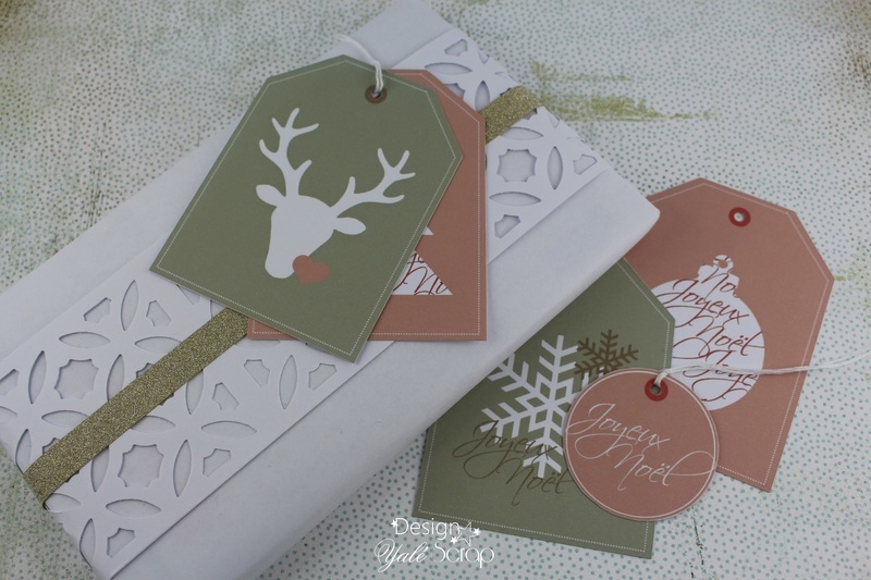 01 1 yal%c3%a9 scrap diy emballage cadeau blanc %c3%a9tiquettes no%c3%abl rose vert